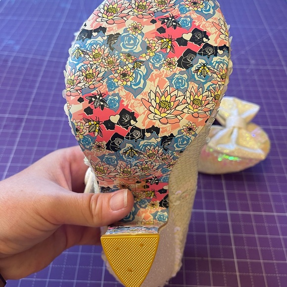 Irregular Choice Iridescent Sequin Heels with Bow - Picture 3 of 3